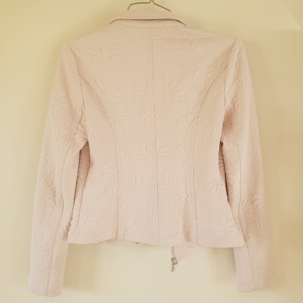 Embossed Express Small Pink/Tan Moto Jacket - Picture 7 of 8